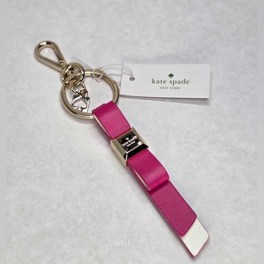 kate spade Key Fob/Bag Charm *Pink/White* NWT - Picture 4 of 12